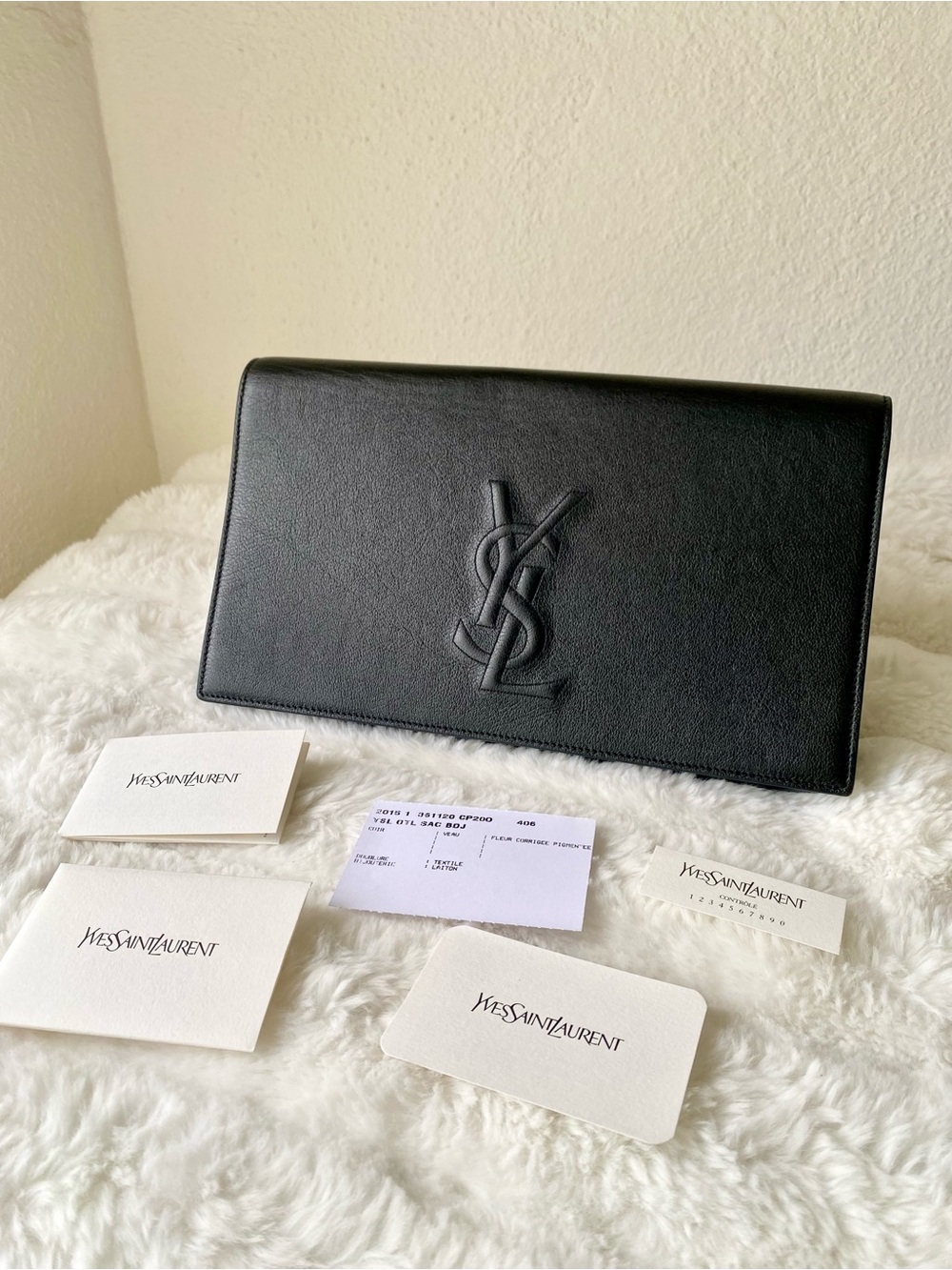 ❤️ SAINT LAURENT Belle De Jour Clutch - Picture 1 of 14